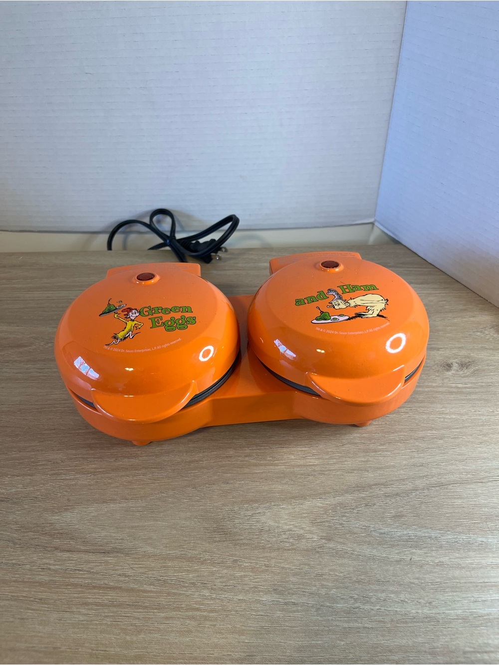 Dr. Seuss Orange Green Eggs and Ham Dual Mini Breakfast Makers